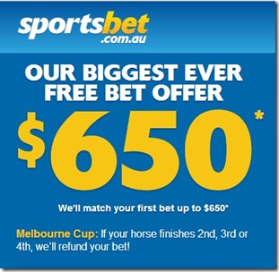 sporstbet $650 offer for melbounre cup  online betting